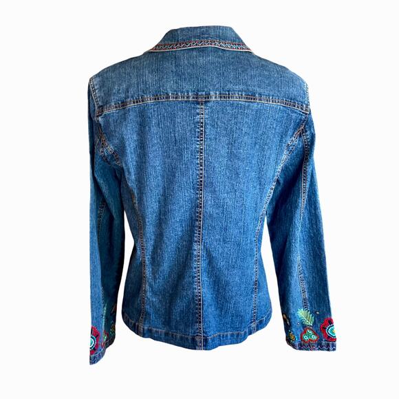 Ruby Rd. Blue Embroidered Denim Jacket - Picture 4 of 11
